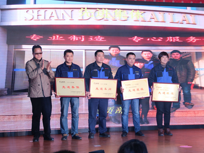 2015年年会，公司董事长为先进集体颁奖